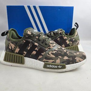 Adidas NMD R1 J (GS) HQ1652 Green Camo Boost Athletic Shoes Youth sz 7Y NEW
